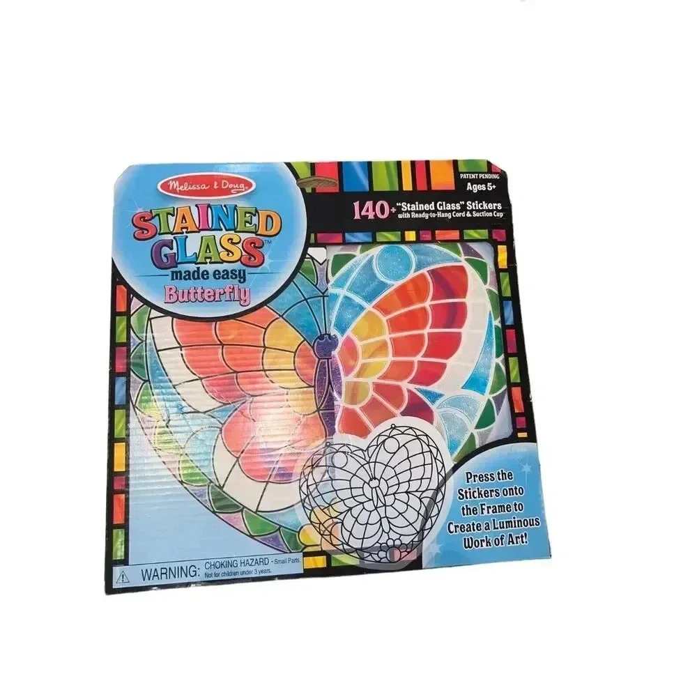 Melissa & Doug GIFT SET stained glass butterfly blendypens art bracelets craft